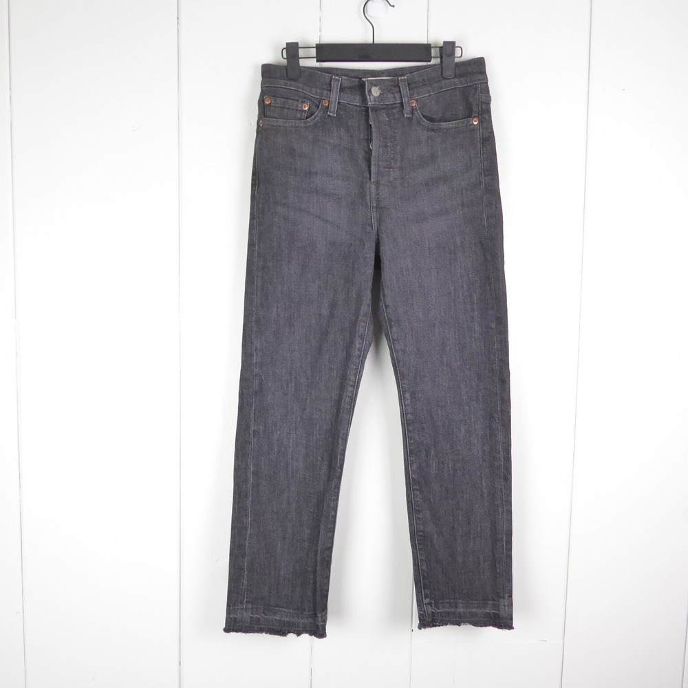 Levis Jeans Womens SZ 28 Wedgie Straight Leg Slim High Rise Button Fly Cropped